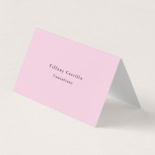 Plain Elegant Licht Roze Wit Minimalistisch Modern Visitekaartje