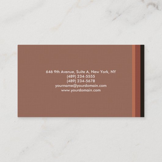 Plain Elegant minimalist Linen Visitekaartje (Achterkant)