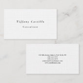 Plain Elegant minimalist Modern Premium Linen Visitekaartje (Voorkant / Achterkant)