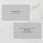 Plain Elegant Modern Light Grey Minimalist Visitekaartje (Voorkant / Achterkant)