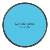 Plain Elegant Modern Minimal Jouw naam Blue Hockey Puck (Voorkant)