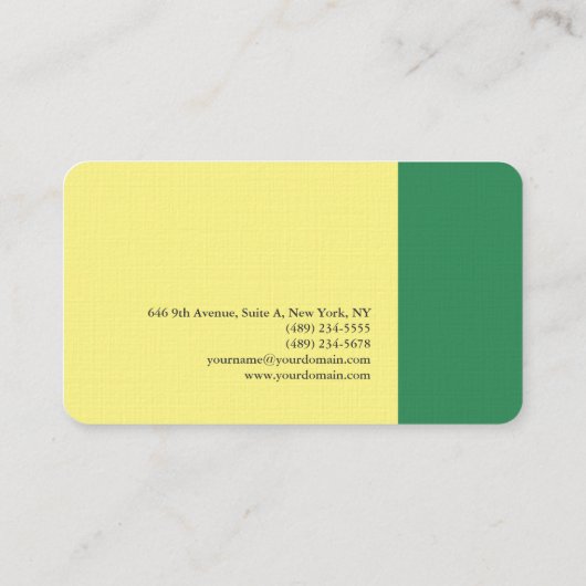 Plain Elegant Modern Minimal Zee Green Cam Visitekaartje (Achterkant)