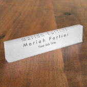 Plain Elegant Modern Minimalist Gray Naambordje (Zijkant)