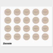Plain Elegant Modern minimalist Ronde Sticker (Vel)