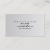 Plain Elegant Modern Minimalist Silver Grey Visitekaartje (Achterkant)