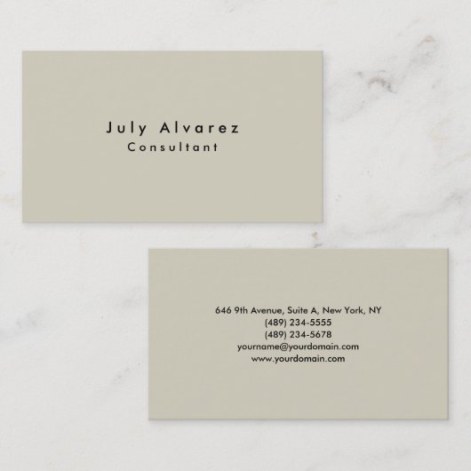 Plain Elegant Modern minimalist Visitekaartje (Voorkant / Achterkant)