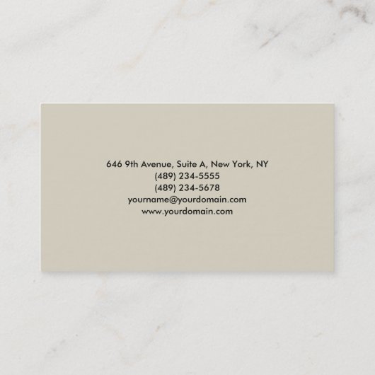 Plain Elegant Modern minimalist Visitekaartje (Achterkant)