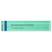 Plain Elegant Modern minimalistisch Blauw Naambordje (Voorkant)