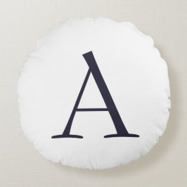Plain Elegant Modern Monogram Initiaal Rond Kussen