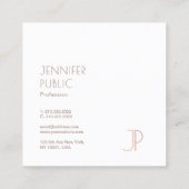 Plain Elegant Modern Monogram Trendy Design Luxury Vierkante Visitekaartje (Achterkant)