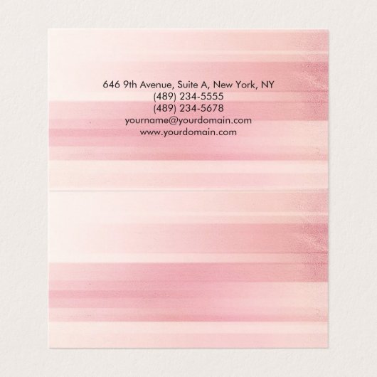 Plain Elegant Modern Roze Minimalist Visitekaartje (Binnenkant ongevouwen)