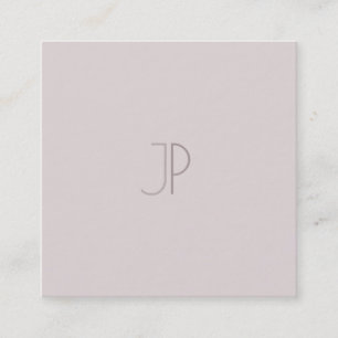 Plain Elegant Modern Trendy Design Monogram Luxe Vierkante Visitekaartje