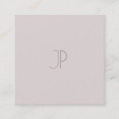 Plain Elegant Modern Trendy Design Monogram Luxe Vierkante Visitekaartje (Voorkant)