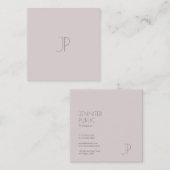 Plain Elegant Modern Trendy Design Monogram Luxe Vierkante Visitekaartje (Voorkant / Achterkant)