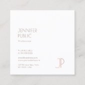 Plain Elegant Modern Trendy Design Monogram Luxe Vierkante Visitekaartje (Voorkant)