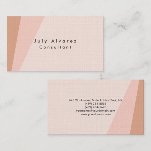 Plain Elegant Premium Linen minimalist Visitekaartje (Voorkant / Achterkant)