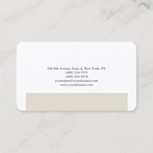 Plain Elegant Premium Silk Minimalist Modern Visitekaartje (Achterkant)