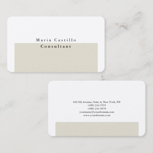 Plain Elegant Premium Silk Minimalist Modern Visitekaartje (Voorkant / Achterkant)