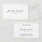 Plain Elegant Professional Handgeschreven Script L Visitekaartje (Voorkant / Achterkant)