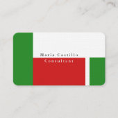 Plain Elegant Rood Groen Wit Modern Minimalist Visitekaartje (Voorkant)