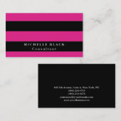 Plain Elegant roze zwarte strepes Professional Visitekaartje (Voorkant / Achterkant)