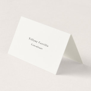 Plain Elegant Signature Cream Minimalist Modern Visitekaartje