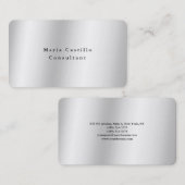 Plain Elegant Silver Gray Minimalist Modern Visitekaartje (Voorkant / Achterkant)