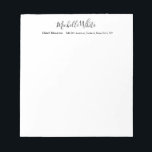 Plain Elegant White Professional Modern Notitieblok<br><div class="desc">Why go with an old-fashioned, unattractive templates? This design will give you a chance to show your true personality and what you can do in business.</div>