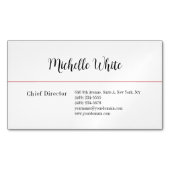 Plain Elegant Wit Professioneel Modern Magnetisch Visitekaartje (Voorkant)