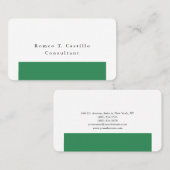 Plain Elegant Zee Groen Wit Minimalistisch Ontwerp Visitekaartje (Voorkant / Achterkant)