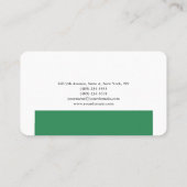 Plain Elegant Zee Groen Wit Minimalistisch Ontwerp Visitekaartje (Achterkant)
