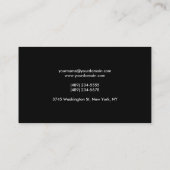 Plain Elegant Zwart Kleur Standaard Visitekaartje (Achterkant)