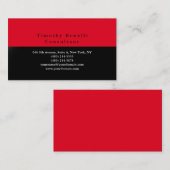 Plain Elegant Zwart Rood Professioneel Modern Visitekaartje (Voorkant / Achterkant)