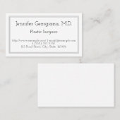 Plain en elegant Visitekaartje voor plastische chi (Voorkant / Achterkant)