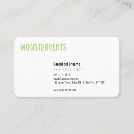 Plain Event Planer Visitekaartje (Voorkant)