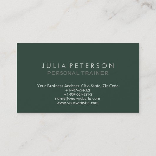 Plain Fitness Modern minimalist Visitekaartje (Achterkant)