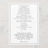 Plain Flat White Wedding Program Sjabloon (Achterkant)