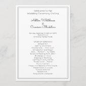Plain Flat White Wedding Program Sjabloon (Voorkant)