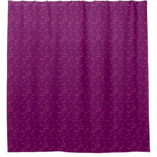 Plain floral pattern retro burgundy douchegordijn (Voorkant)
