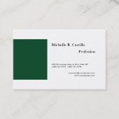 Plain Forest Green White Minimalistische Moderne S Visitekaartje (Voorkant)