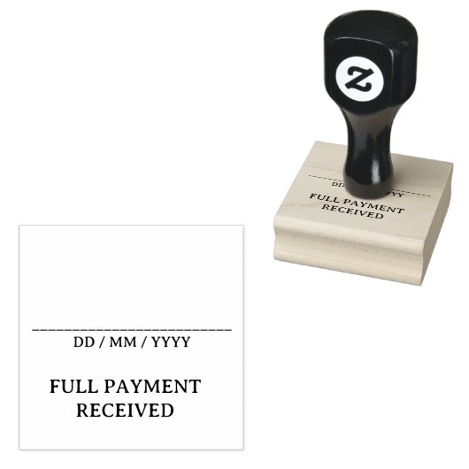 Plain "FULL PAYMENT RECEIVED" Rubberstempel (Gestempeld)