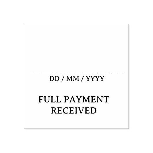 Plain "FULL PAYMENT RECEIVED" Rubberstempel (Afrduk)