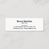 Plain Generic Custom Logo Modern Minimal Mini Visitekaartje (Achterkant)