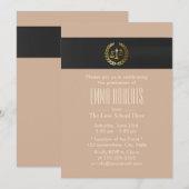 Plain Gold Justice Scale Law School Afstuderen Kaart (Voorkant / Achterkant)