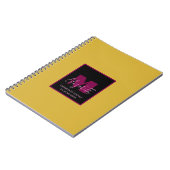 Plain Gold Pink Monogram Aangepaste naam Notitieboek (Linkerzijde)