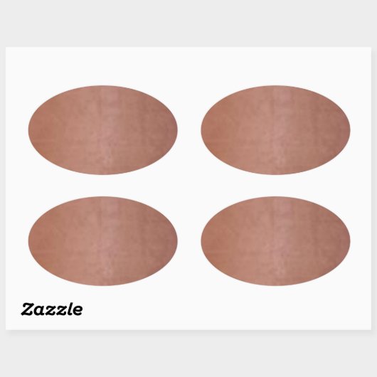 Plain Golden Copper Brown Ovale Sticker (Vel)