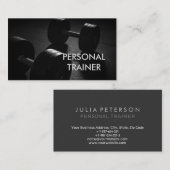 Plain Gray Fitness Modern Personal Trainer Visitekaartje (Voorkant / Achterkant)