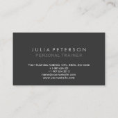 Plain Gray Fitness Modern Personal Trainer Visitekaartje (Achterkant)