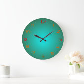 Plain Green/Aqua Illuminated Design>Kitchen Clocks Grote Klok (Huis)