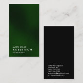 Plain Green Black Trendy Consultant Visitekaartje (Voorkant / Achterkant)